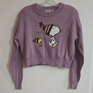 Peanuts Lavender Snoopy & Woodstock Sweater